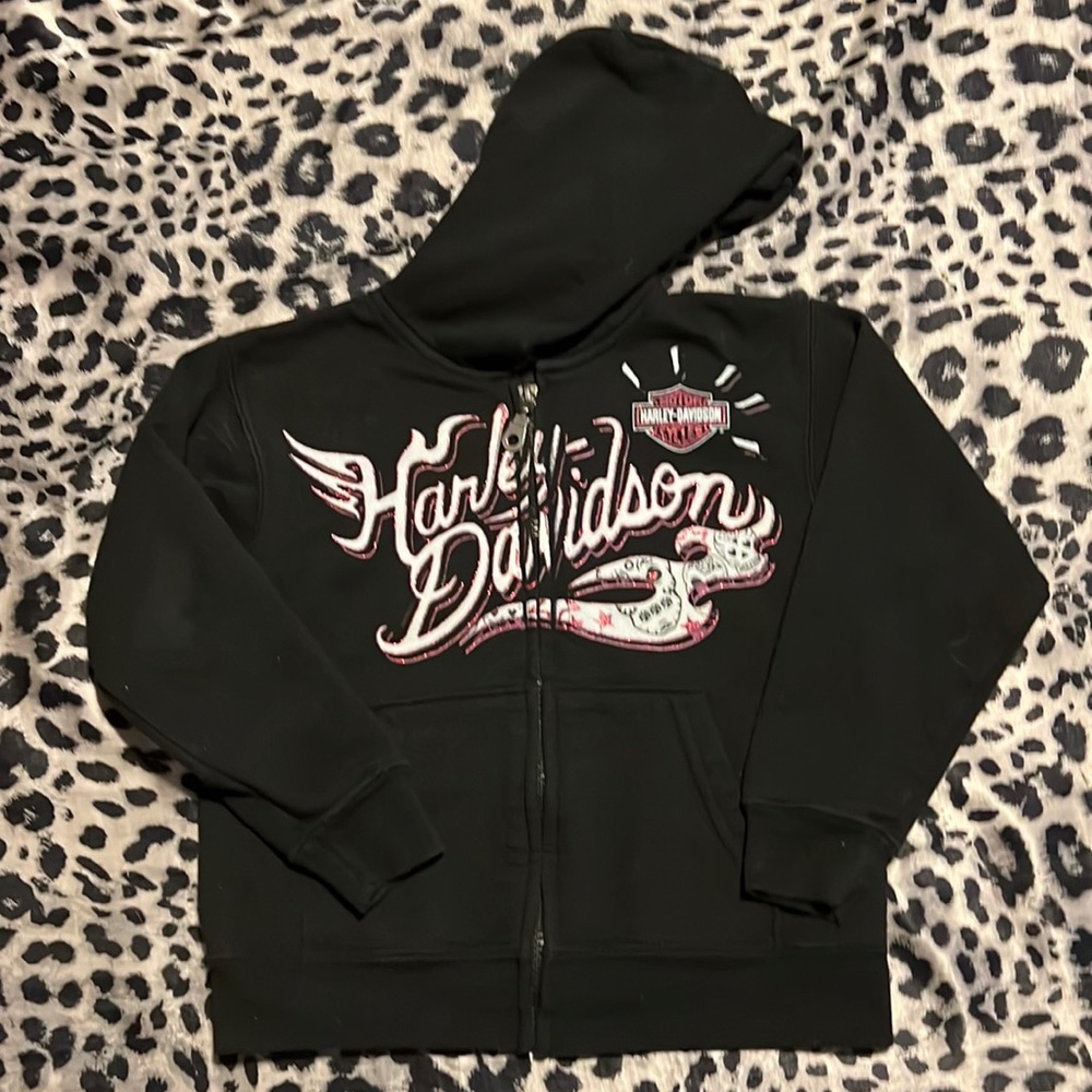 Girls size 2/3T Harley Davidson zip up hoodie
